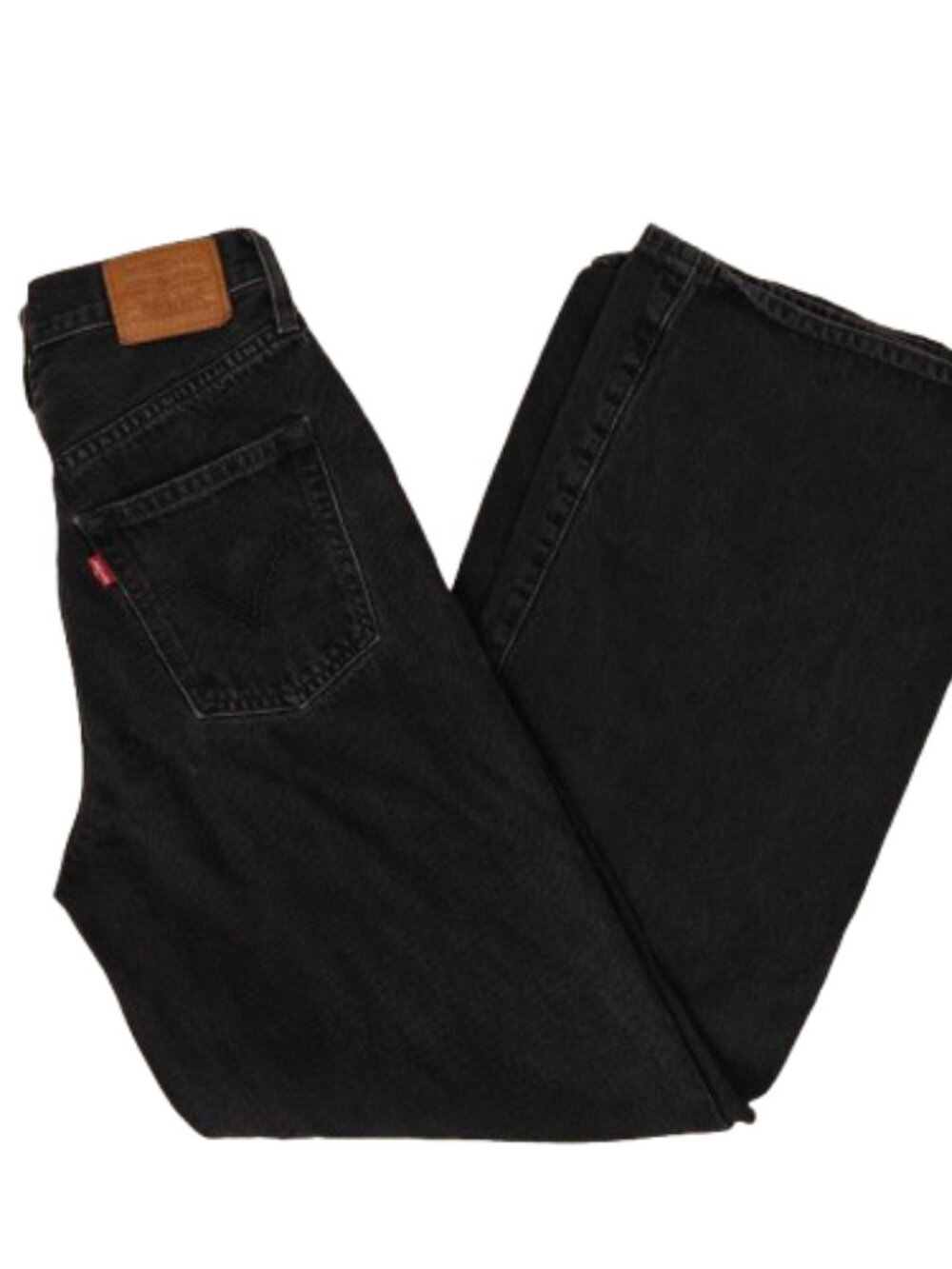 Levi's Premium Ribcage Wide Leg Jeans Washed Black W26 L32 High Rise
